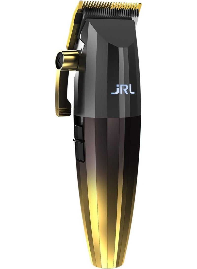 ماكينة قص شعر JRL فريش فيد 2020C-G – ماكينة قص شعر احترافية بتقنية الشفرة الباردة للعناية الرجالية – قابلة لإعادة الشحن مع شاشة LCD ومقاومة للتآكل (ذهبي) - Image 1